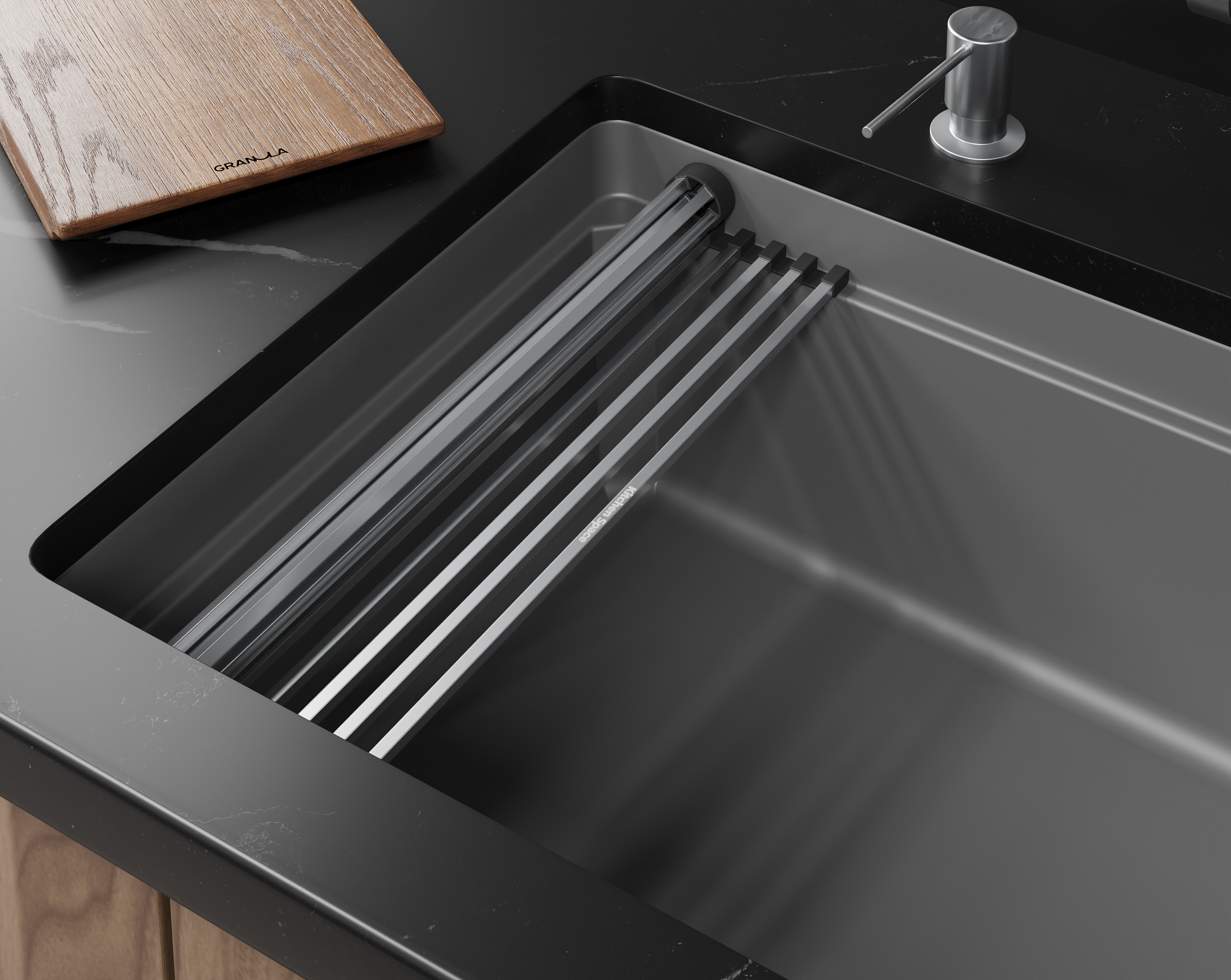 Мойка для кухни Granula Kitchen Space Rinzer 7309RU алюминиум, 73х45 см, прямоугольная
